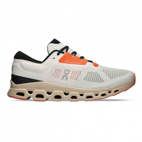 On Cloudstratus 3 Undyed Bianco Arancio - Scarpe Running Uomo