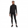 Nike Maglietta Palestra Manica Lunga Train Zip Nero Donna