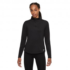 Nike Maglietta Palestra Manica Lunga Zip Nero Donna