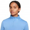 Nike Maglietta Palestra Manica Lunga Train Zip Azzurro Donna