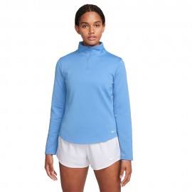 Nike Maglietta Palestra Manica Lunga Zip Azzurro Donna