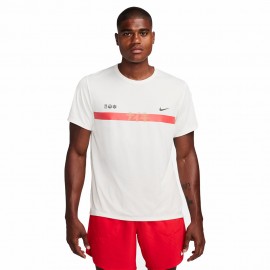 Nike Maglia Running Mm Miler Hakone Bianco Rosso Uomo