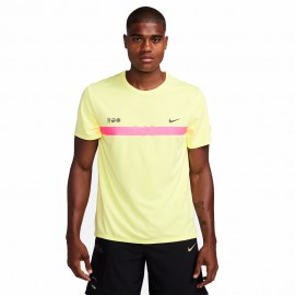 Nike Maglia Running Mm Miler Hakone Lime Rosa Uomo