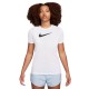 Nike Maglietta Palestra Mezza Manica Swoosh Bianco Donna