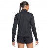 Nike Maglia Running Manica Lunga Top Hzip Swoosh Nero Bianco Donna