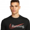 Nike T-Shirt Running Df Heritage Run Nero Uomo