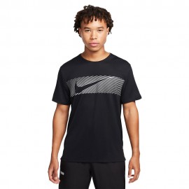 Nike T-Shirt Running Miler Flash Nero Uomo