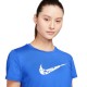 Nike T-Shirt Running One Swoosh Hyper Blu Bianco Donna