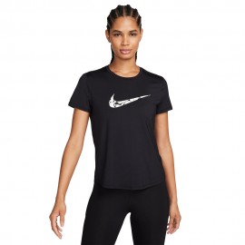 Nike T-Shirt Running One Swoosh Nero Donna
