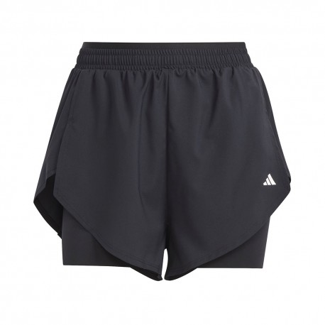 ADIDAS Shorts Sportivi 2 In 1 Logo Nero Donna