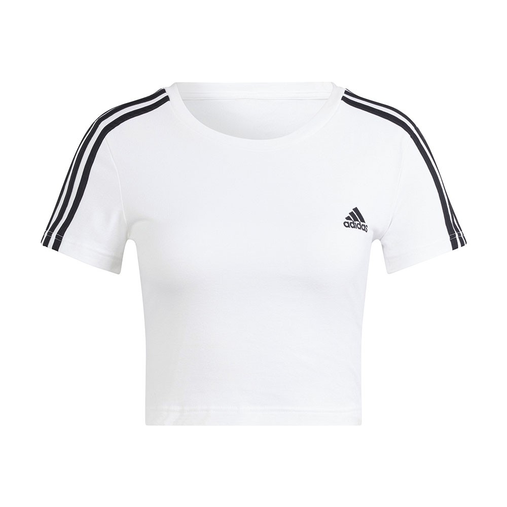 ADIDAS Maglietta Palestra Crop Bianco Nero Donna