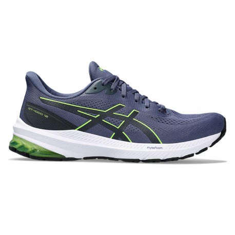 Asics Gt-1000 12 Thunder Blue Electric Lime - Scarpe Running Uomo