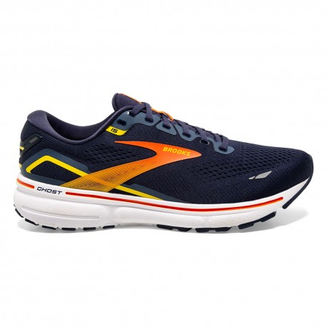 Brooks Ghost 15 Peacoat Rosso Giallo - Scarpe Running Uomo