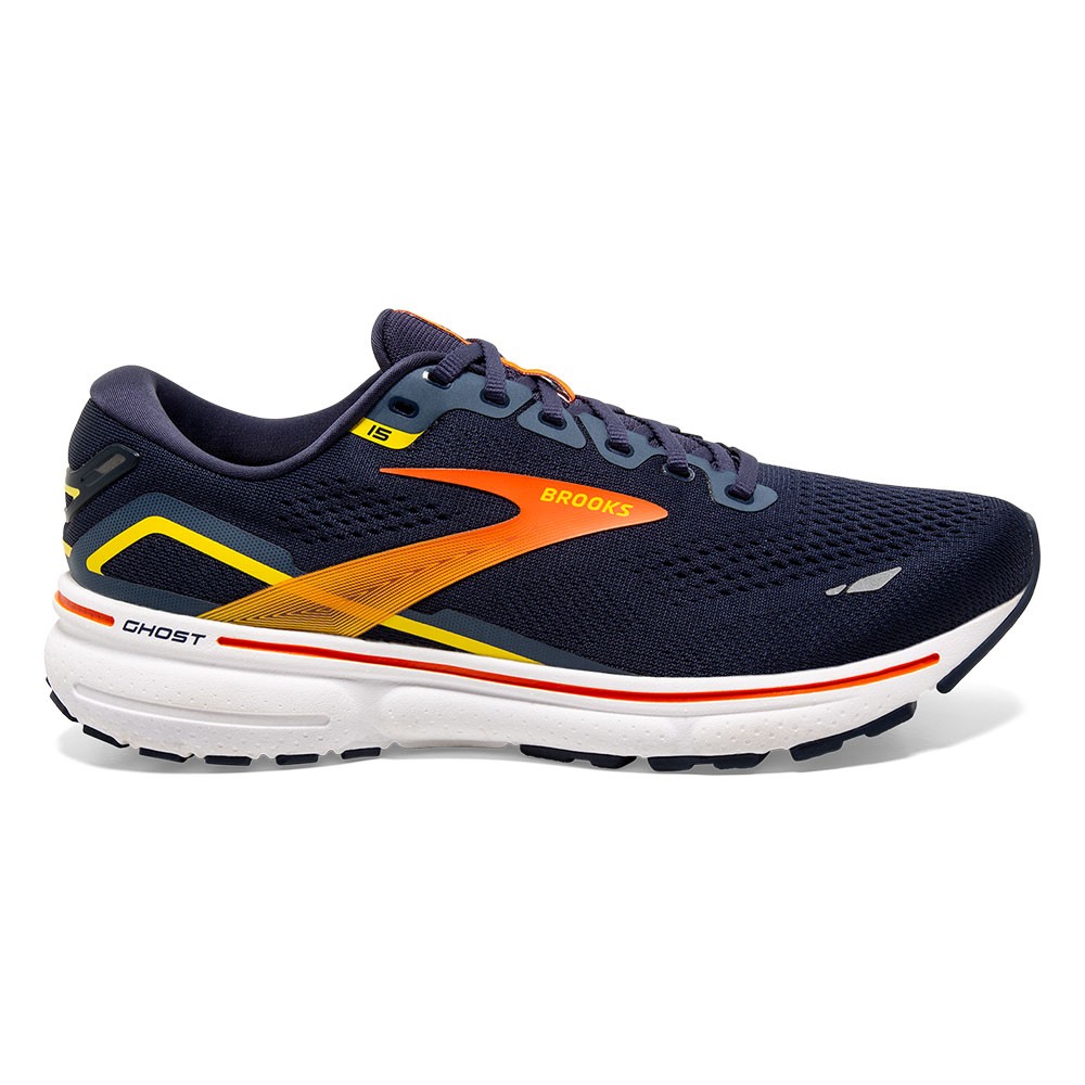 Brooks Ghost 15 Peacoat Rosso Giallo - Scarpe Running Uomo