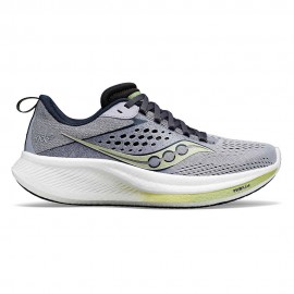 Saucony Ride 17 Grigio Blu Giallo - Scarpe Running Donna