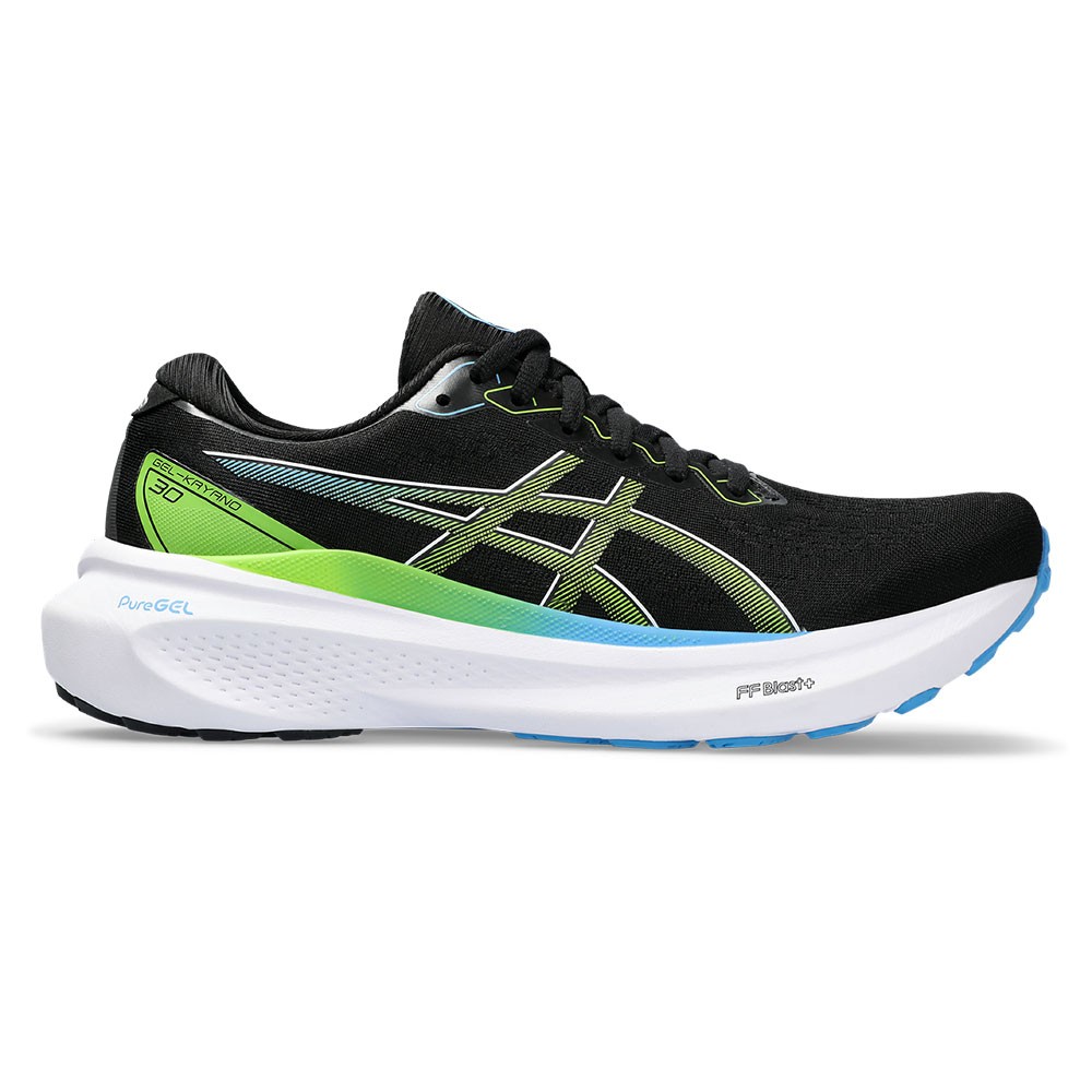 Asics Gel-Kayano 30 Nero Electric Lime - Scarpe Running Uomo