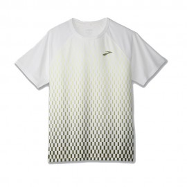 Brooks T-Shirt Running Atmosphere Bianco Verde Uomo