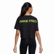 Nike Maglietta Palestra Crop Train Pro Nero Donna