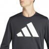 ADIDAS Maglia Running Manica Lunga Nero Bianco Uomo