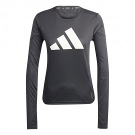 ADIDAS Maglia Running Manica Lunga Nero Bianco Donna