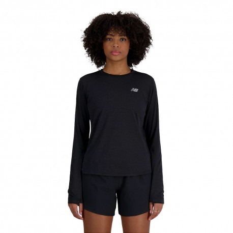 New Balance Maglia Running Ml Athletics Nero Donna