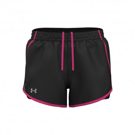 Under Armour Pantaloncini Running Fly By Nero Astro Rosa Donna