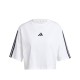 ADIDAS Cropped T-Shirt Tristripe Bianco Donna