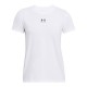 Under Armour Maglietta Palestra Logo Centrale Bianco Donna