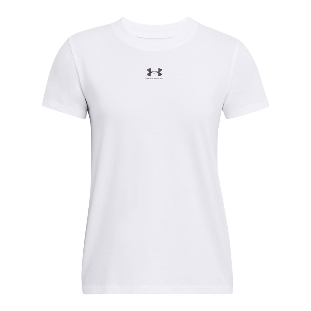 Under Armour Maglietta Palestra Logo Centrale Bianco Donna