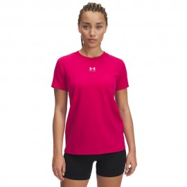 Under Armour Maglietta Palestra Logo Centrale Rosso Donna