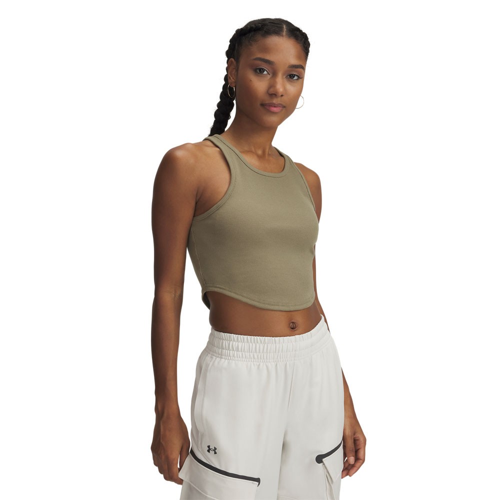 Under Armour Top Palestra Crop Verde Donna