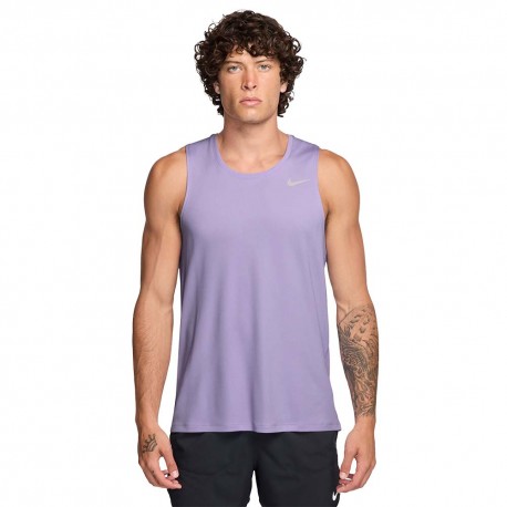 Nike Canotta Dri-Fit Miler Hydrangeas Reflective Argento Uomo