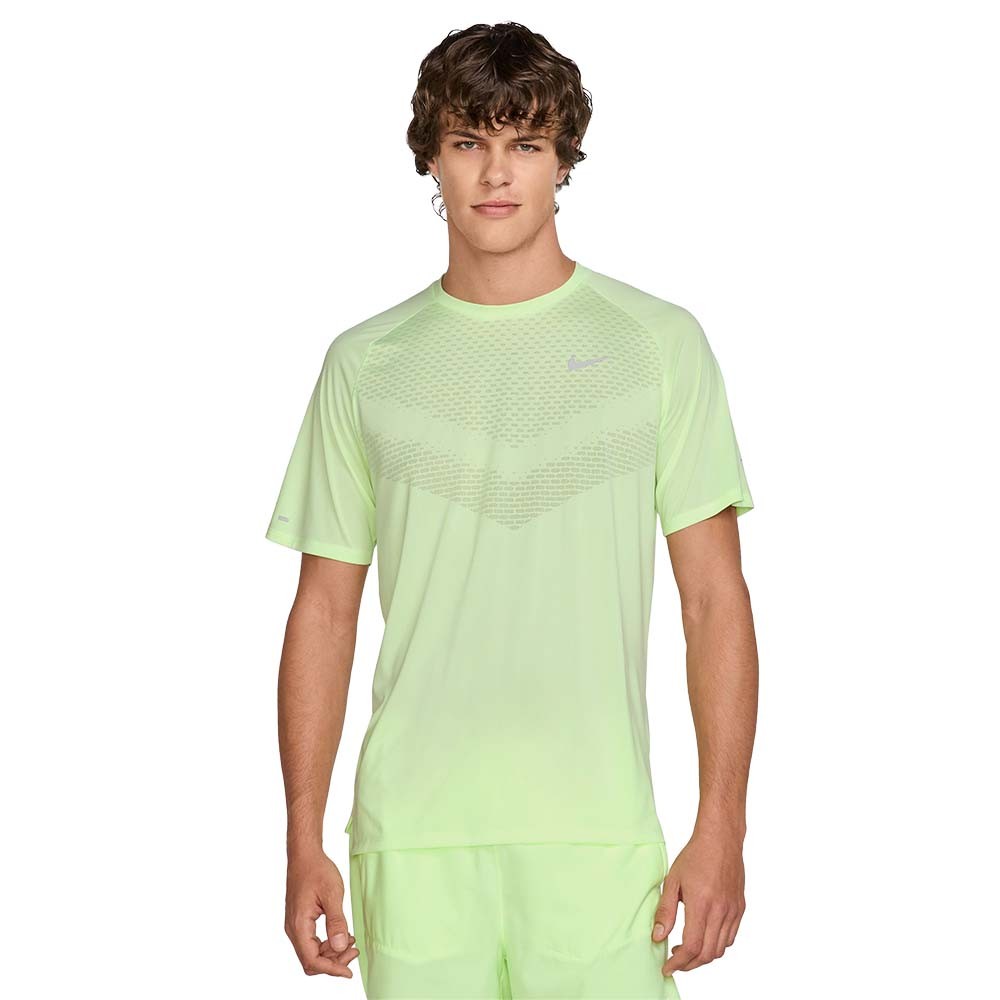 Nike Maglia Running Dri-Fit Stride Barely Volt Reflective Argento Uomo