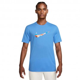 Nike Maglietta Palestra Swoosh Train Azzurro Uomo