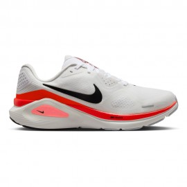 Nike Structure 26 Bianco Nero-Bright Crimson - Scarpe Running Uomo