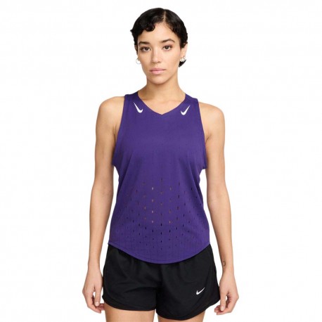 Nike Canotta Running Aeroswift Court Purple Bianco Donna