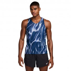 Nike Canotta Running Aeroswift Aop Coastal Blue Uomo