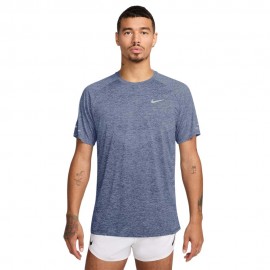 Nike T-Shirt Running Stride Indigo Argento Uomo