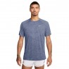 Nike T-Shirt Running Stride Indigo Argento Uomo