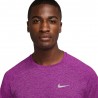 Nike T-Shirt Running Stride Purple Argento Uomo