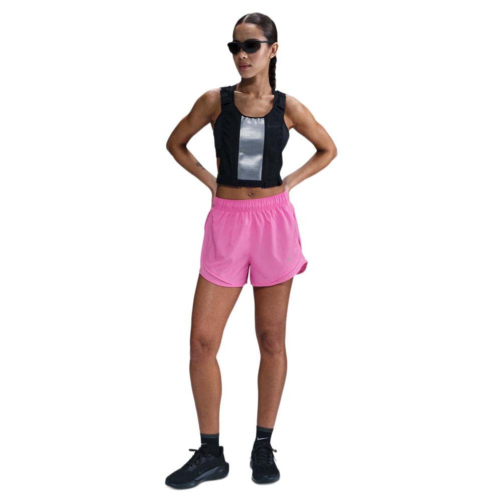 Nike Pantaloncini Running Tempo Ful Rosa Argento Donna