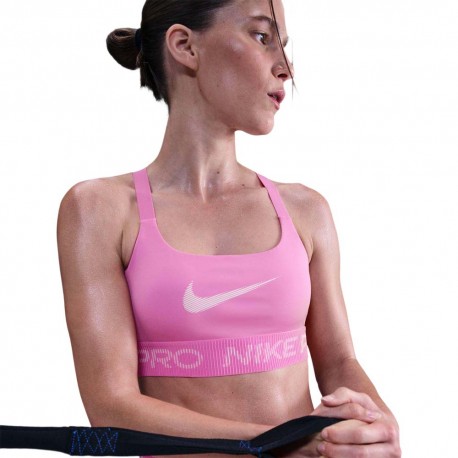 Nike Pro Reggiseno Sportivo Team Rosa Donna