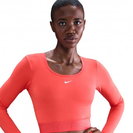 Nike Pro Maglia Palestra Sculpt Rosso Donna