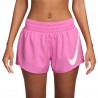 Nike Pantaloncini Running One Swoosh Ful Rosa Bianco Donna