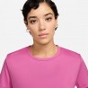 Nike T-Shirt Running Tempo Swoosh Run Ful Rosa Bianco Donna