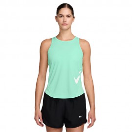 Nike Canotta Running Tempo Swoosh Run Mint Bianco Donna