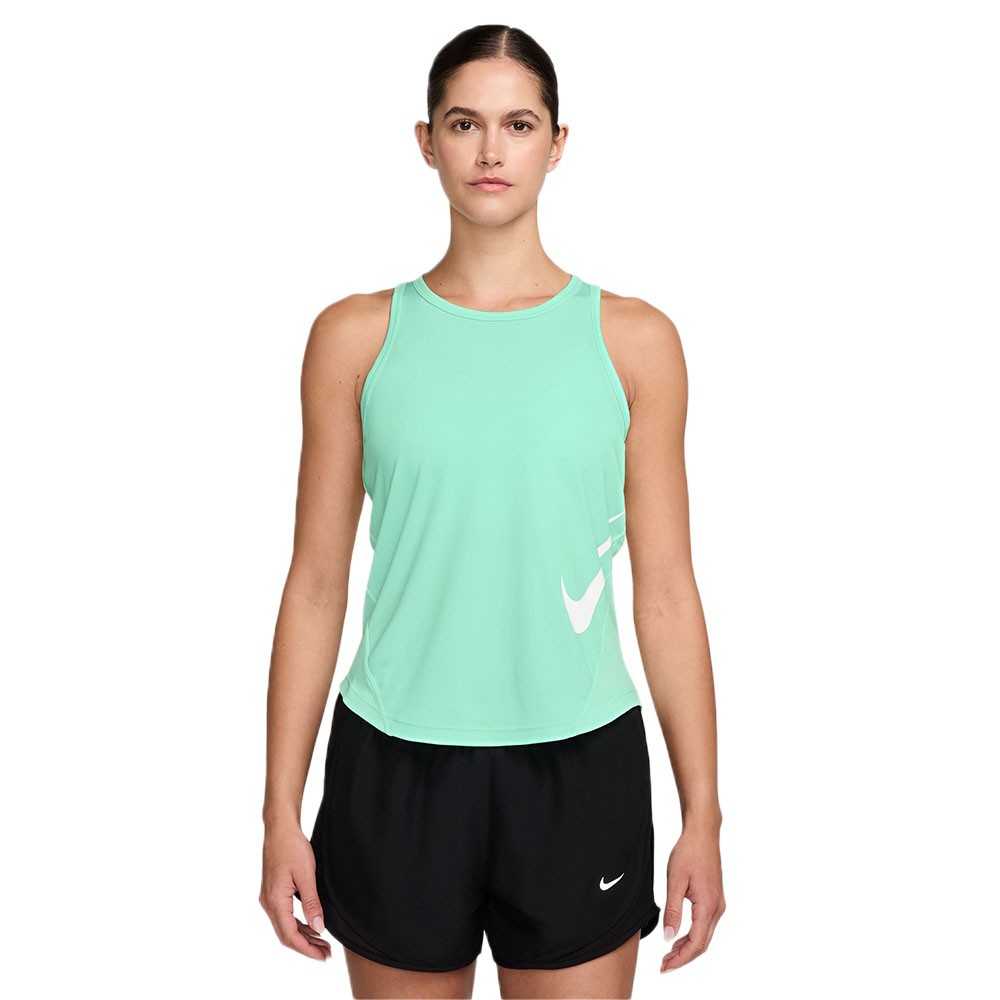 Nike Canotta Running Tempo Swoosh Run Mint Bianco Donna
