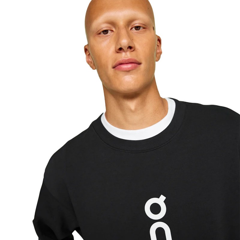 On Felpa Girocollo Club Crew Nero Uomo On Felpa Girocollo Club Crew Nero Uomo