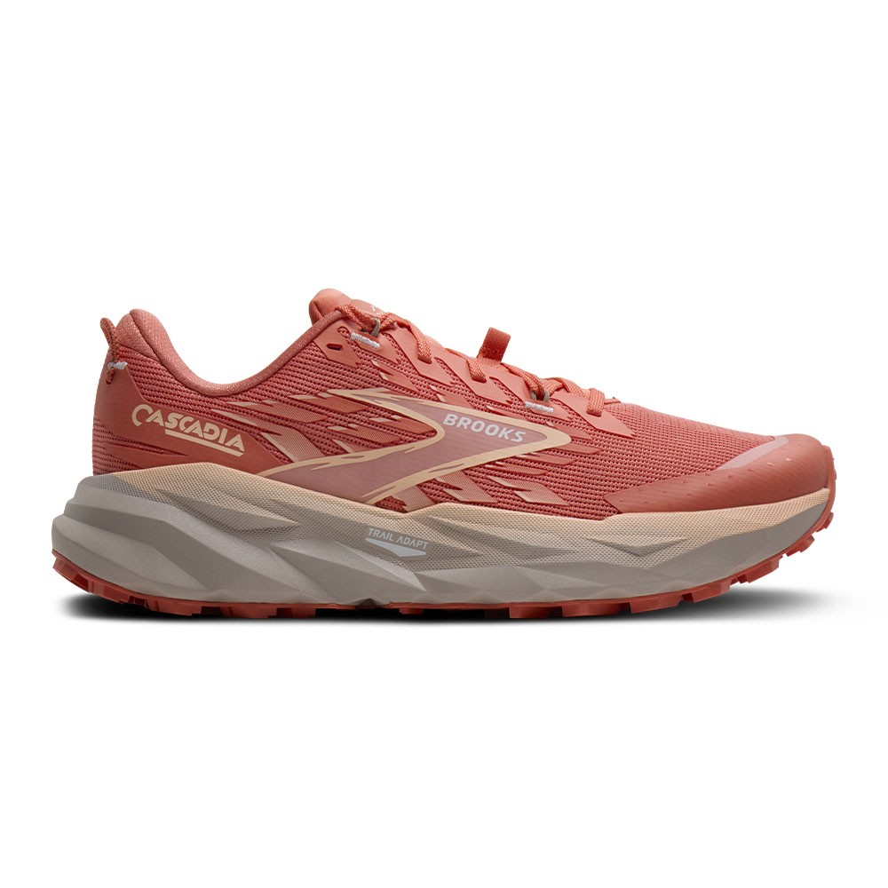 Brooks Cascadia 19 Pesca Arancio Bianco - Scarpe Trail Running Donna