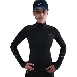 Nike Swift Maglia Running Reflect Therma-Fit Nero Argento Donna